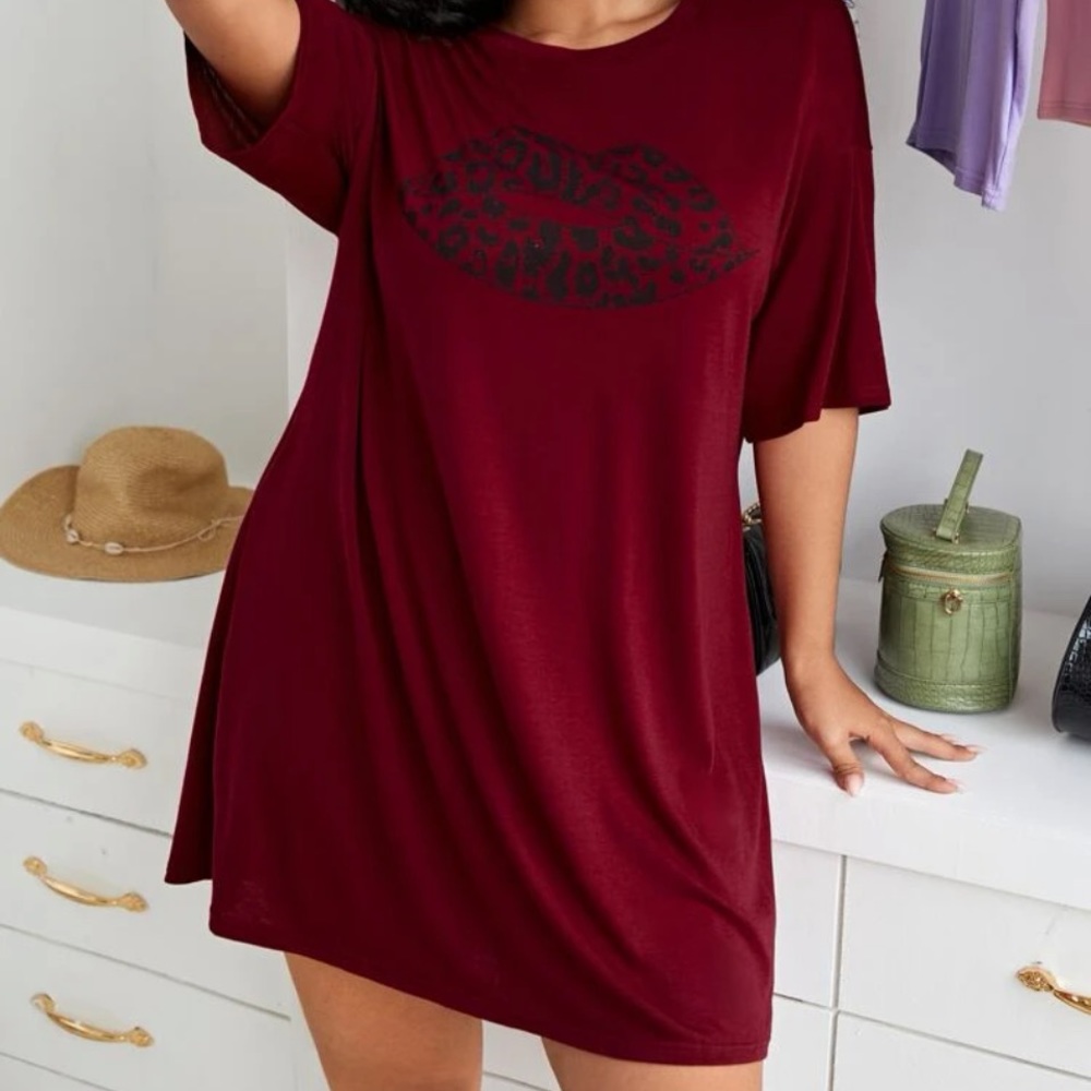 Plus Size Red Night Shirt